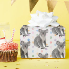 Koala Bears auf Polka Dots Geschenkpapier