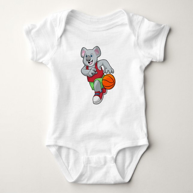 Koala bei Basketball Sports Baby Strampler (Vorderseite)