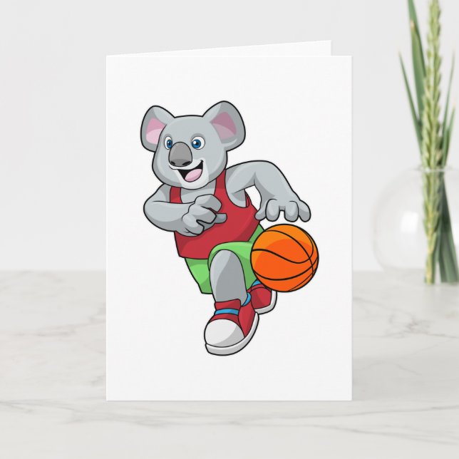 Koala bei Basketball Sports Karte (Vorderseite)