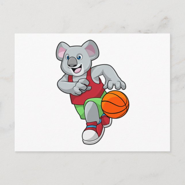 Koala bei Basketball Sports Postkarte (Vorderseite)