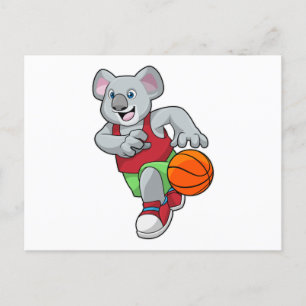 Koala beim Basketball-Sport Postkarte