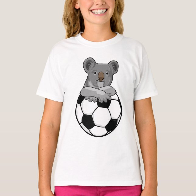 Koala beim Fußballsport T-Shirt (Vorderseite)