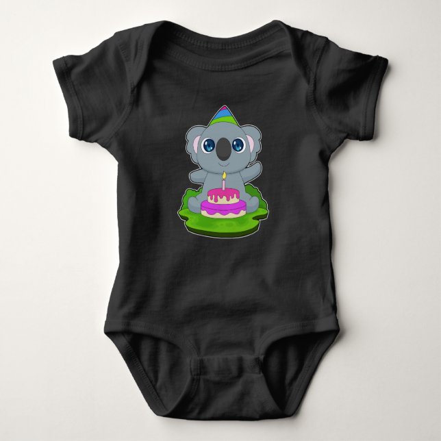 Koala Birthday Cake Baby Strampler (Vorderseite)