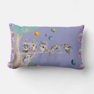 Koala Birthday Niedlich Koalas Kinder Lila Cushion Lendenkissen