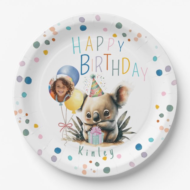 Koala Birthday Paper Tellers Pappteller (Vorderseite)