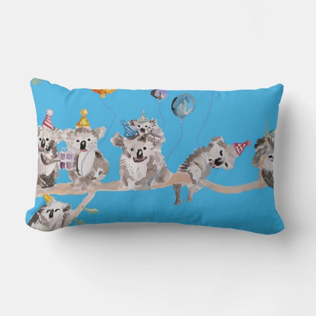 Koala Birthday Party Niedlich Koalas Kinder Cushio Lendenkissen (Vorderseite)