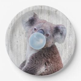 Koala Blasen Blauer Kaugummi Textur Pappteller