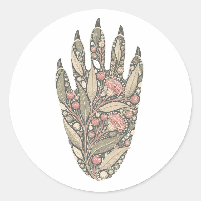 Koala Botanical Footprint Nature Sticker (Vorderseite)