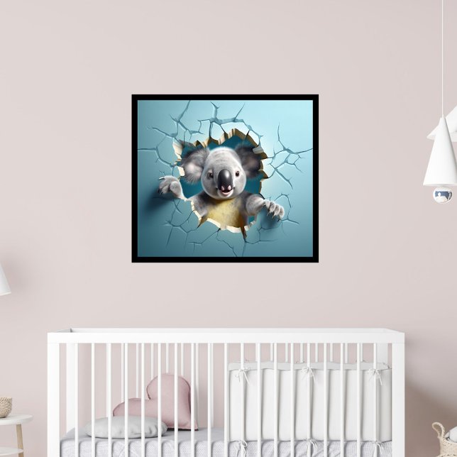 Koala Break Out Print Poster Artwork Mural (koala poster, baby nursery
)