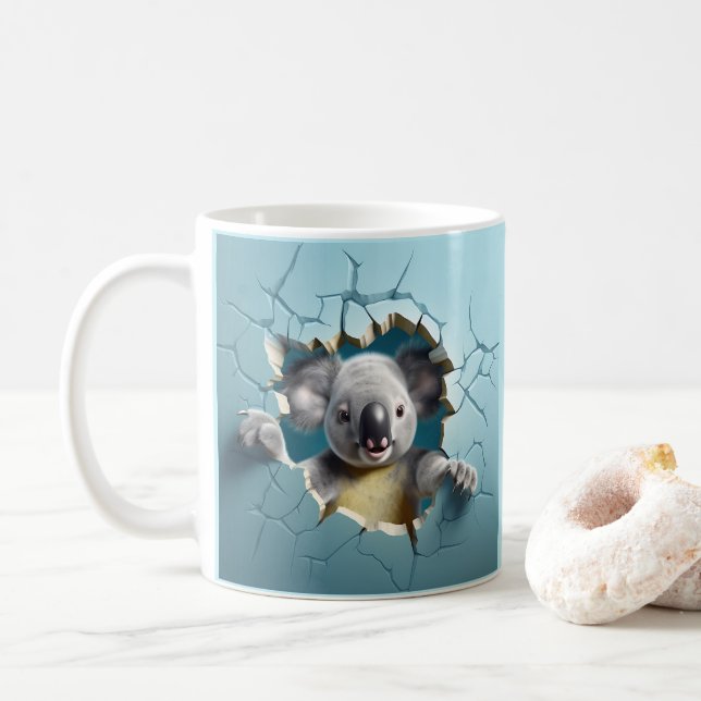 Koala Breaking Out Coffee, Tee, Kakao-Tasse, Cup Kaffeetasse (Mit Donut)