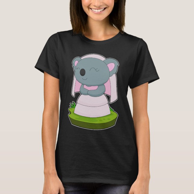 Koala Bride Veil Wedding T-Shirt (Vorderseite)