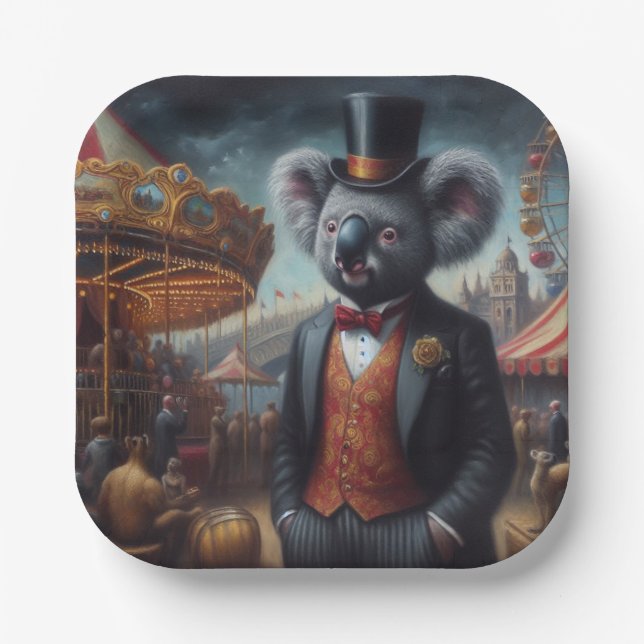 Koala Carnival Pappteller (Vorderseite)