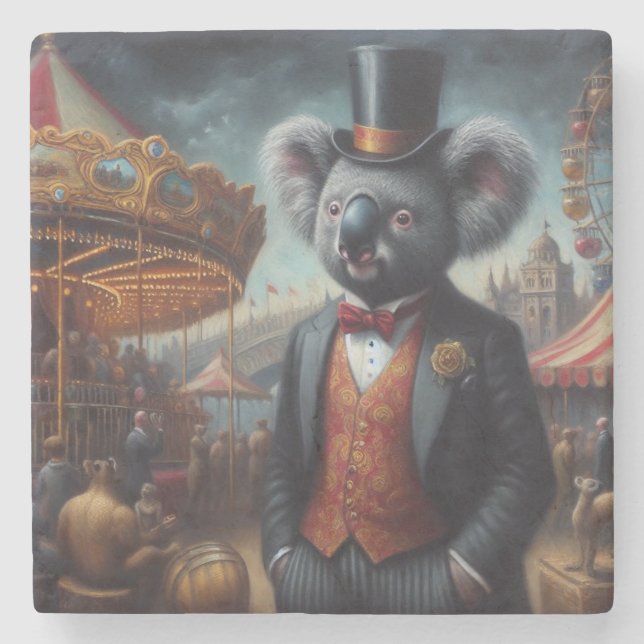 Koala Carnival Steinuntersetzer (Vorderseite)