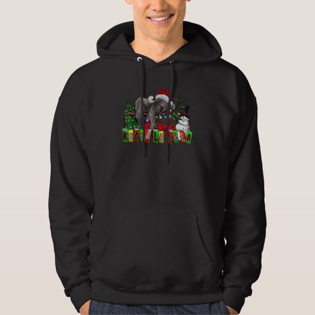 Koala Christmas Lights  Santa Hat Merry Christmas Hoodie (Vorderseite)