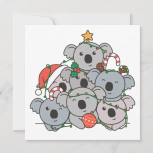 Koala Christmas Tree Funny Animal Christmas Invita Einladung