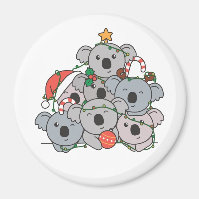 Koala Christmas Tree Funny Animal Christmas Magnet (Vorne)