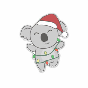 Koala Christmas Winter Animals Koalas Aufkleber