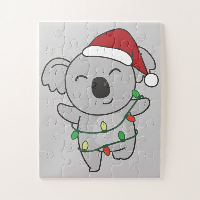 Koala Christmas Winter Animals Koalas Jigsaw Puzzl Puzzle (Vertikal)