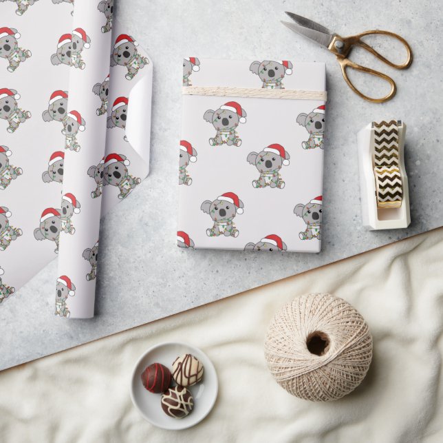 Koala Christmas Winter Animals Koalas Wrapping Pap Geschenkpapier (Kunsthandwerk)