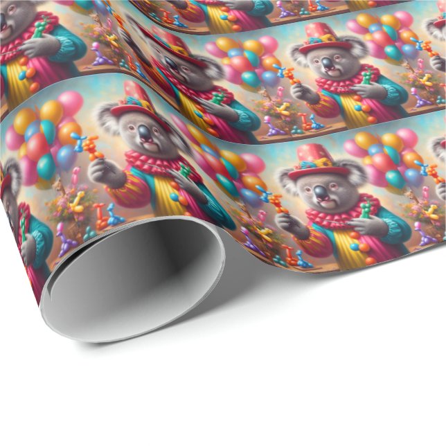 Koala Clown Geschenkpapier (Rolleneckpunkt)