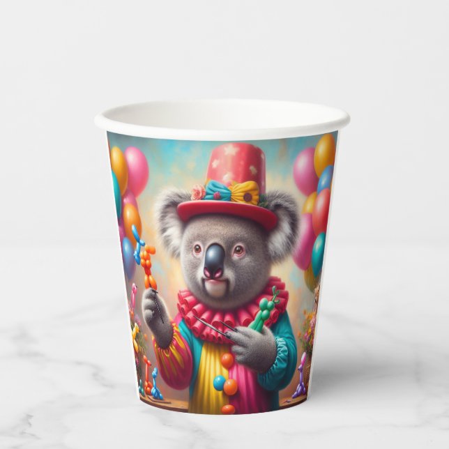 Koala Clown Pappbecher (Vorderseite)