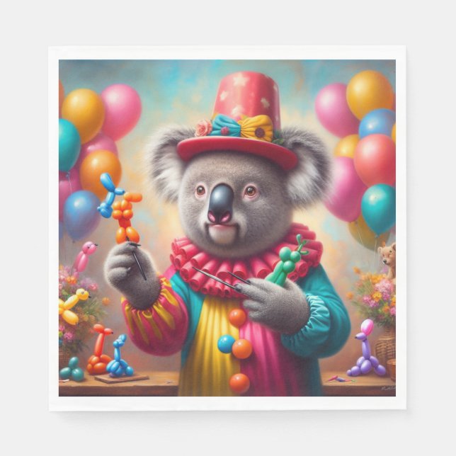 Koala Clown Serviette (Vorderseite)