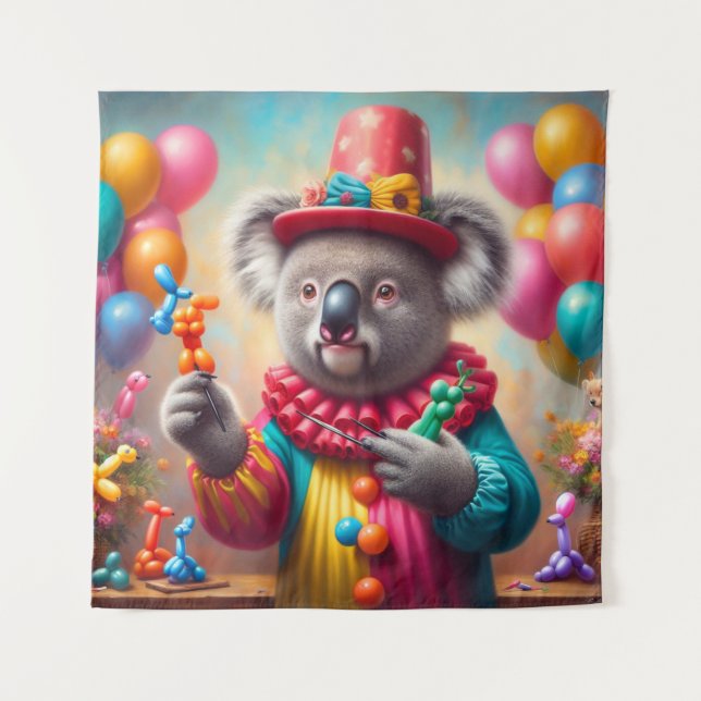 Koala Clown Wandteppich (Vorderseite)