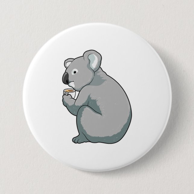 Koala Coffee Cup Button (Vorderseite)