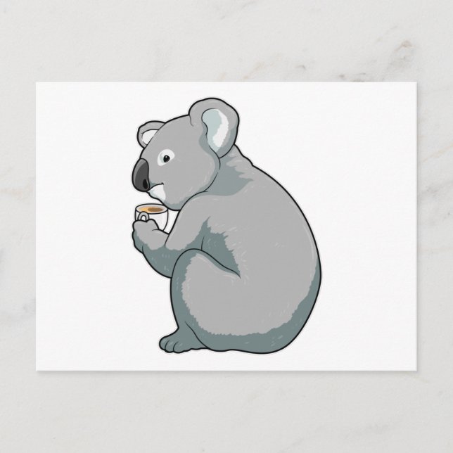 Koala Coffee Cup Postkarte (Vorderseite)