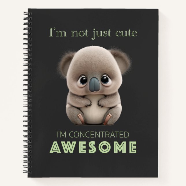 Koala Concentrated Awesome Cute Adorable Funny  Notizbuch (Vorderseite)