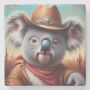 Koala Cowboy Steinuntersetzer