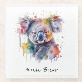 Koala Cuddles in Color, benutzerdefiniert Glasuntersetzer
