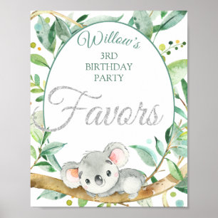 Koala Custom Birthday Party Favoriten Poster