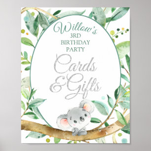 Koala Custom Geburtstagsparty Cards und Geschenke Poster