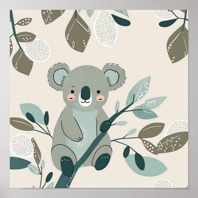 Koala Cuteness Kinderzimmer Poster (Vorne)