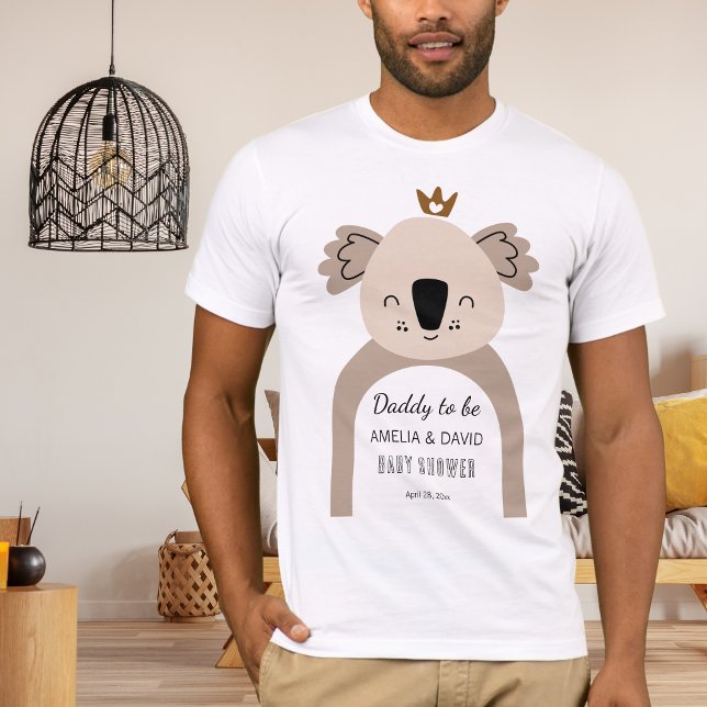 Koala Daddy To Be Neutral Baby Shower Shirt (Von Creator hochgeladen)