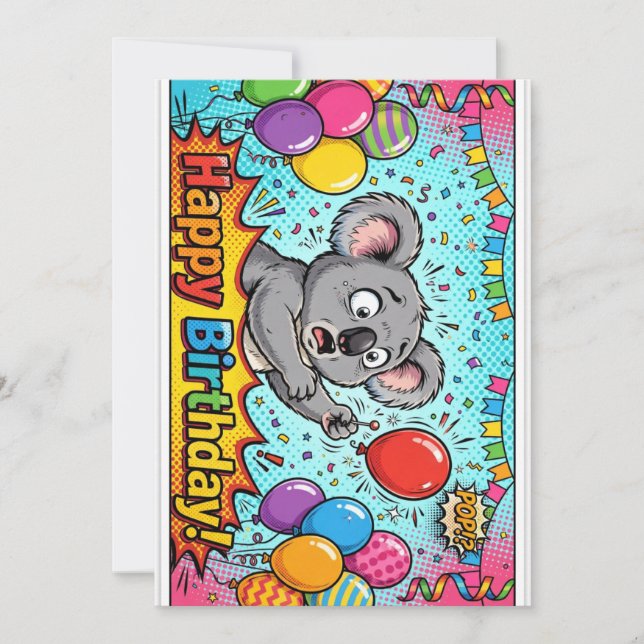 Koala, der versucht, Luftballons zu zerplatzen, Ge (Vorderseite)