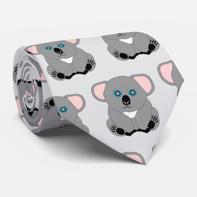 Koala Design Krawatte (Gerollt)