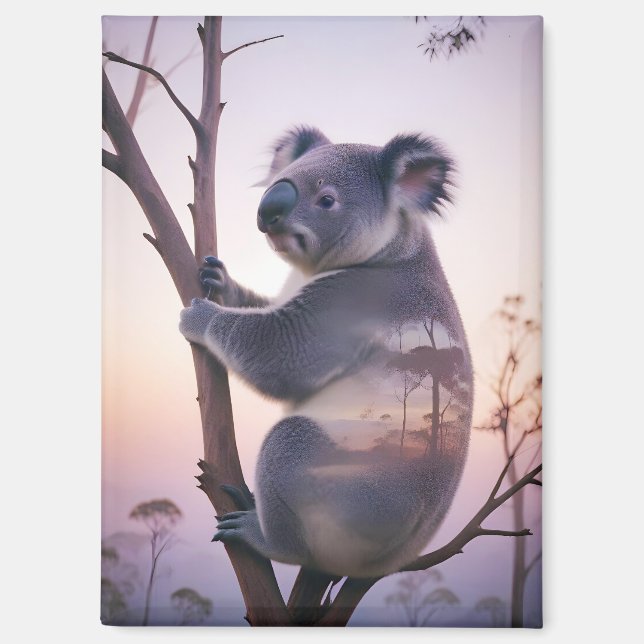 Koala Doppelexposition Tierart Wildnis Magnet (Vorderseite)