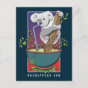 Koala Drink Eukalyptus Tee Postkarte