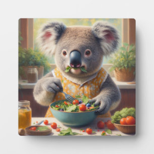 Koala Eating Salad Fotoplatte