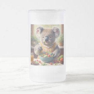 Koala Eating Salad Mattglas Bierglas