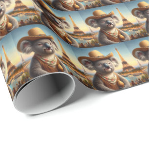Koala Eiffel Tower Geschenkpapier