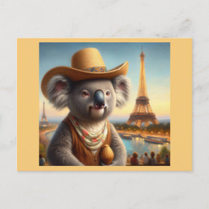 Koala Eiffel Tower Postkarte