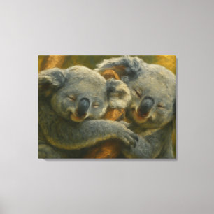 Koala Embrace - Zender Wildlife Moment Leinwanddruck