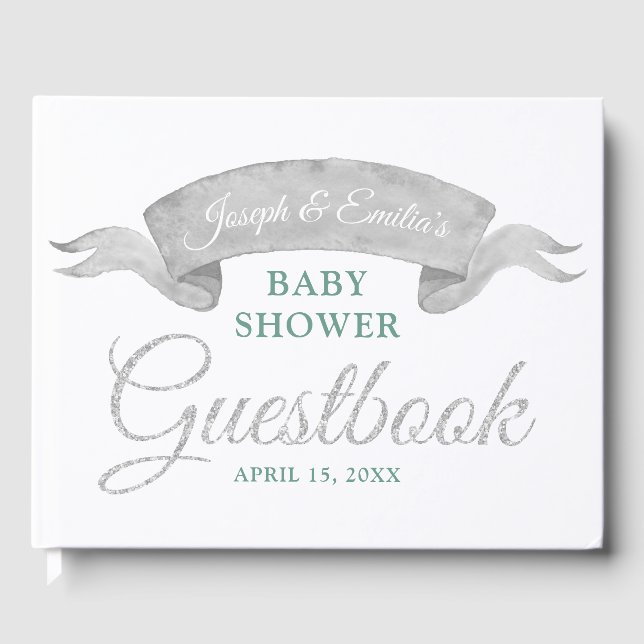 Koala & Eucalyptus Gray Baby Showbook Gästebuch (Vorderseite)