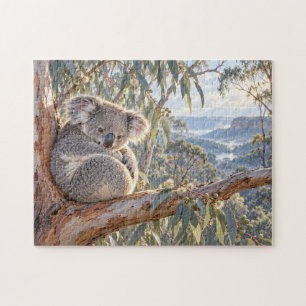 Koala-Eukalyptus-Tal-Naturkunst Puzzle