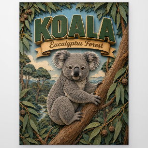 Koala-Eukalyptuswald POPCUT Postkarte