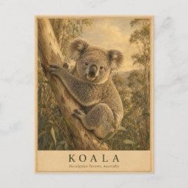 Koala Eukalyptuswald VINTAGE Postkarte