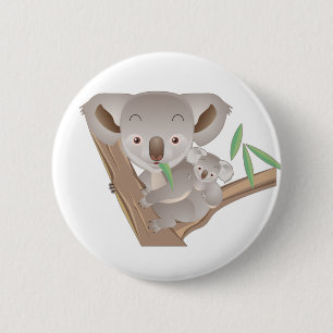 Koala-Familie Button
